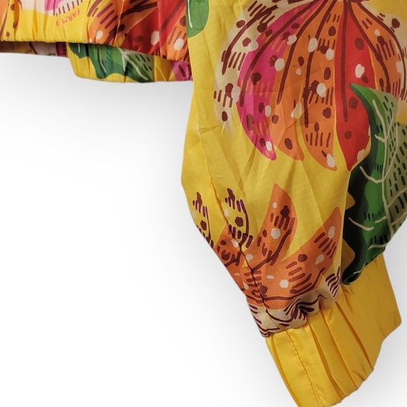 Farm Rio Mixed Scarves Wind Breaker Jacket - Picture 4 of 5